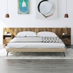vidaXL Tête de lit avec armoires Chêne fumé Bois d'ingénierie