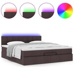 VidaXL Cadre de lit ottoman avec matelas marron foncé 160x200 cm tissu