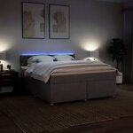 vidaXL Sommier à lattes de lit avec matelas Taupe 180x200 cm Tissu