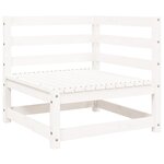 vidaXL Salon de jardin 5 Pièces blanc bois massif de pin