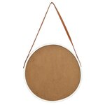 vidaXL Miroir mural avec sangle 50 cm Blanc