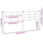 vidaXL Tête de lit métal blanc 200 cm