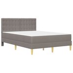 vidaXL Cadre de lit avec matelas Taupe 140 x 190 cm tissu
