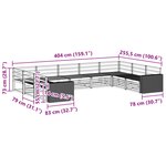 vidaXL Ensemble de canapés d'extérieur 9 Pièces Naturel