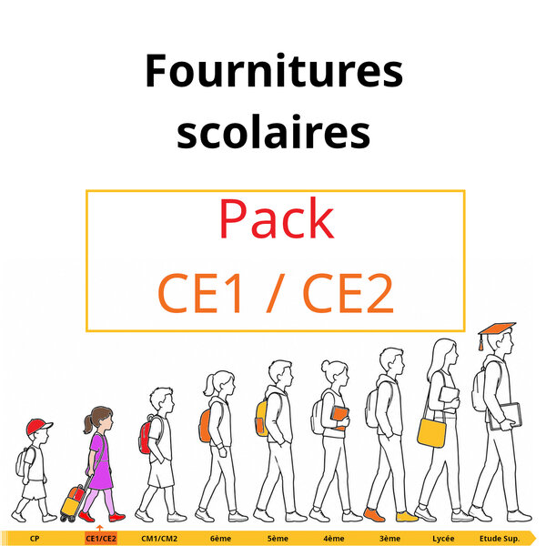 Kit de fournitures scolaires pour un·e élève de CE1/CE2