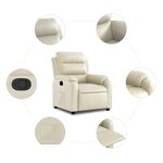 vidaXL Fauteuil inclinable Crème Similicuir