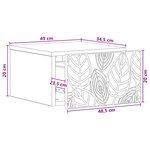 vidaXL Cabinet de chevet mural Chêne Sonoma 49 x 34 5 x 20 cm