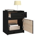 vidaXL Tables de chevet 2 Pièces Noir 40x31x50 cm Bois de pin massif