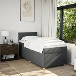 vidaXL Sommier à lattes de lit et matelas Gris foncé 90x190 cm Tissu