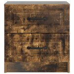 vidaXL Cabinet de chevet avec tiroir Chêne fumé 43 x 34 5 x 44 5 cm