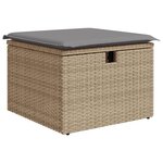 vidaXL Salon de jardin avec coussins 9 Pièces beige résine tressée