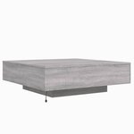 vidaXL Table basse avec lumières LED sonoma gris 100x100x31 cm