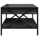 vidaXL Table basse avec LED infini noir 50x50x38 cm