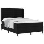 vidaXL Lit à ressorts avec matelas Noir 160 x 200 cm tissu