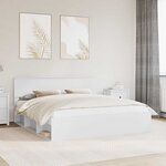 vidaXL Cadre de lit avec tête de lit Blanc 180 x 200 cm Pin massif