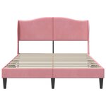 vidaXL Cadre de lit avec tête de lit Rose 140 x 190 cm Velours