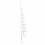 vidaXL Demi sapin de Noël artificiel mince avec support Blanc 180 cm