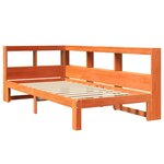 vidaXL Lit bibliothèque sans matelas cire marron 90x190 cm pin massif
