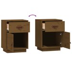 vidaXL Table de chevet Marron miel 40x34x55 cm Bois de pin solide