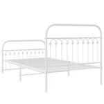 vidaXL Cadre de lit métal sans matelas et pied de lit blanc 107x203 cm