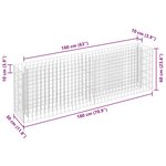 vidaXL Lit surélevé à gabion Acier galvanisé 180x30x60 cm