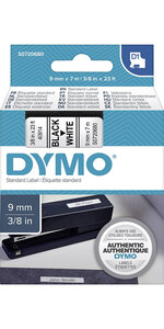 DYMO LabelManager cassette ruban D1 9mm x 7m Noir/Blanc (compatible avec les LabelManager et les LabelWriter Duo)