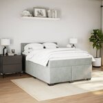 vidaXL Sommier à lattes de lit et matelas Gris clair 140x200cm Velours