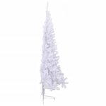 vidaXL Sapin de Noël artificiel moitié avec support blanc 240 cm PVC