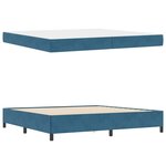vidaXL Cadre de lit avec matelas Bleu foncé 200 x 200 cm tissu