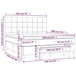 vidaXL Sommier à lattes de lit avec matelas Noir 160x200 cm Tissu