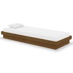 vidaXL Cadre de lit Marron miel Bois massif 75x190 cm Petit simple