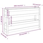 vidaXL Jardinière Blanc 112x25x66 cm Bois massif de pin