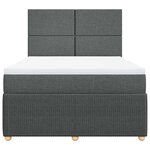 vidaXL Sommier à lattes de lit avec matelas Gris foncé 140x200cm Tissu