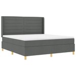 vidaXL Lit à ressorts avec matelas Gris foncé 180 x 200 cm tissu