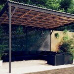 Vidaxl salon de jardin 10 pièces avec coussins résine tressée noir