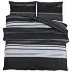 vidaXL Ensemble de housse de couette noir et blanc 260x220 cm Coton