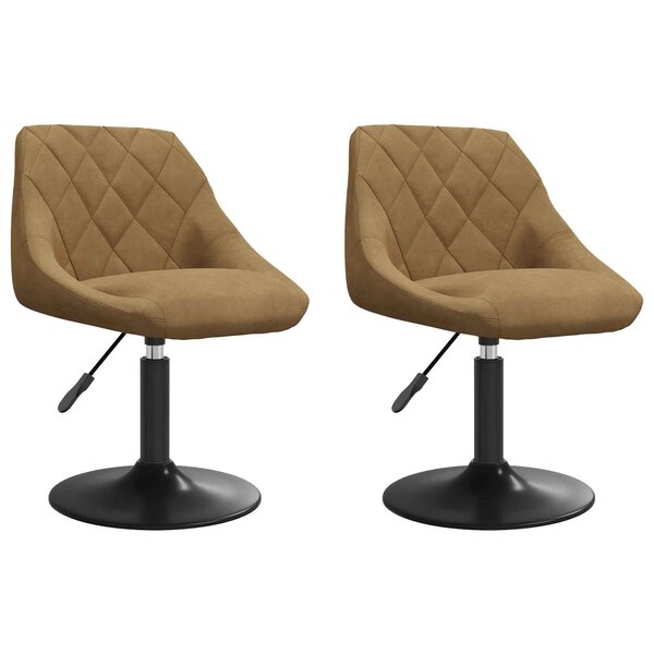 vidaXL Chaises de salle à manger pivotantes 2 Pièces Marron
