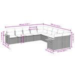 vidaXL Salon de jardin avec coussins 10 Pièces beige résine tressée