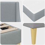 vidaXL Cadre de lit avec matelas Gris clair 200 x 200 cm Polyester