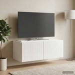 vidaXL Meuble TV mural Montage mural Blanc brillant 78 5 x 41 x 30 cm