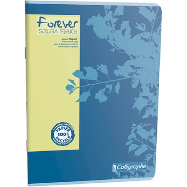FOREVER Calligraphe , Cahier piqué 24x32 96p séyès 70g recyclé couleur aléatoire