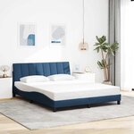vidaXL Cadre de lit sans matelas bleu 160x200 cm tissu