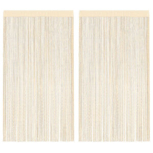vidaXL Rideau en fils 2 Pièces 100 x 250 cm Crème
