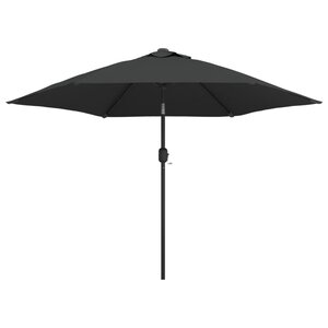 vidaXL Parasol d'extérieur avec LED et mât en acier 300 cm Anthracite