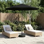 vidaXL Parasol de jardin 230 x 230 cm Polyester Rectangulaire Noir