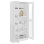 Vidaxl armoire à vitrine blanc 82 5x30 5x185 5 cm aggloméré