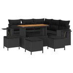 vidaXL Ensemble de canapé de jardin 9 Pièces Noir polyrotin