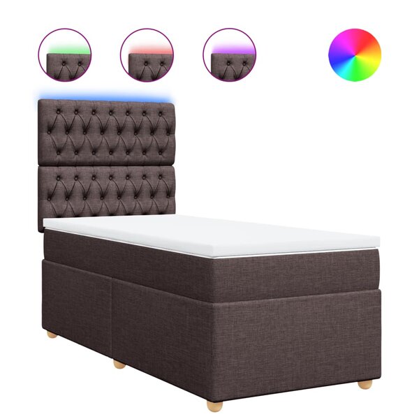 vidaXL Sommier à lattes de lit avec matelas Marron foncé 100x200 cm