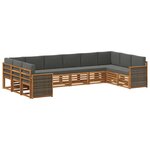 vidaXL Ensemble de canapé d'angle 7 Pièces Naturel et Anthracite