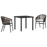 vidaXL Ensemble de jardin 3 pièces en rotin synthétique marron